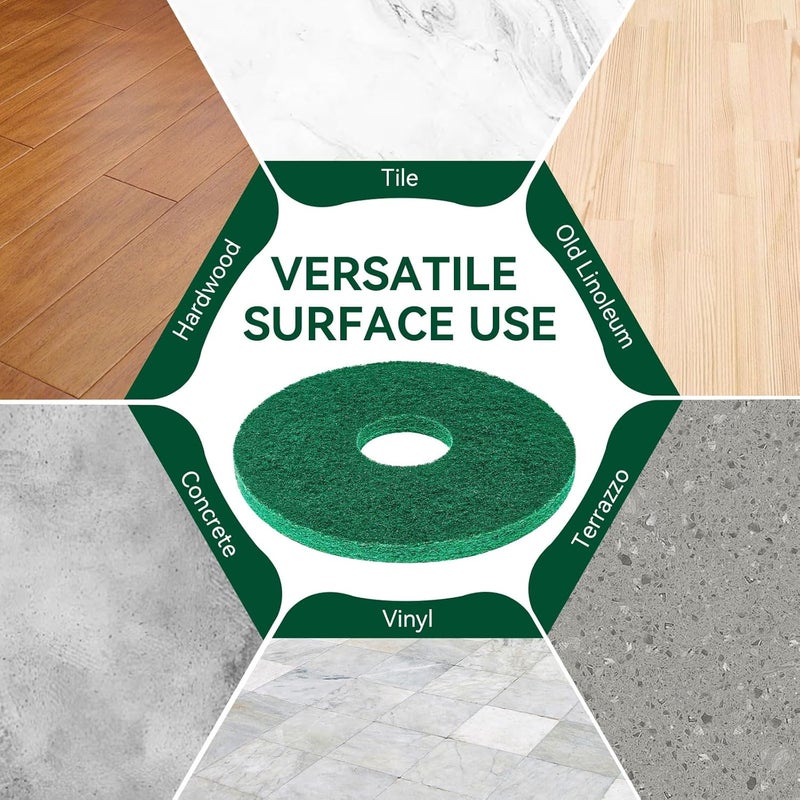 KEYDINHT 437.056 Cleaning Orbiter Pads for 550Mc Orbiter Hard Floor Machine, 12" Commercial Floor Scrubber Pads Polish Pads -to Daily Heavy-Duty Cleaning and Light Stripping, Non Woven, Greens, 2 PC - Image 4